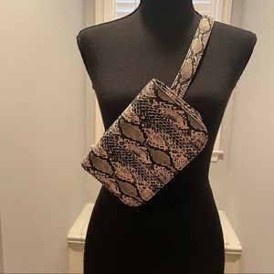 Amazon Snakeskin Sling Bag with Pockets inside